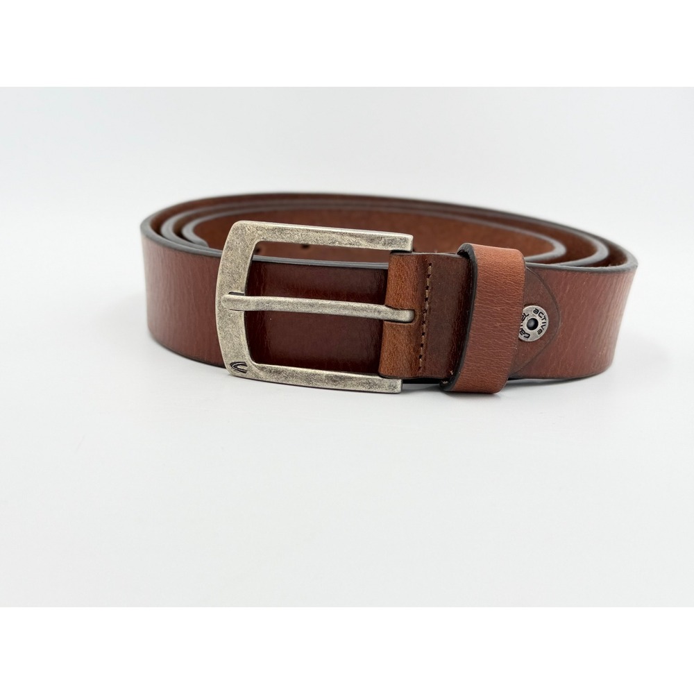 Camel Active Leather Belt Mens 3XL Brown Silver‎ Buckle Casual 402090